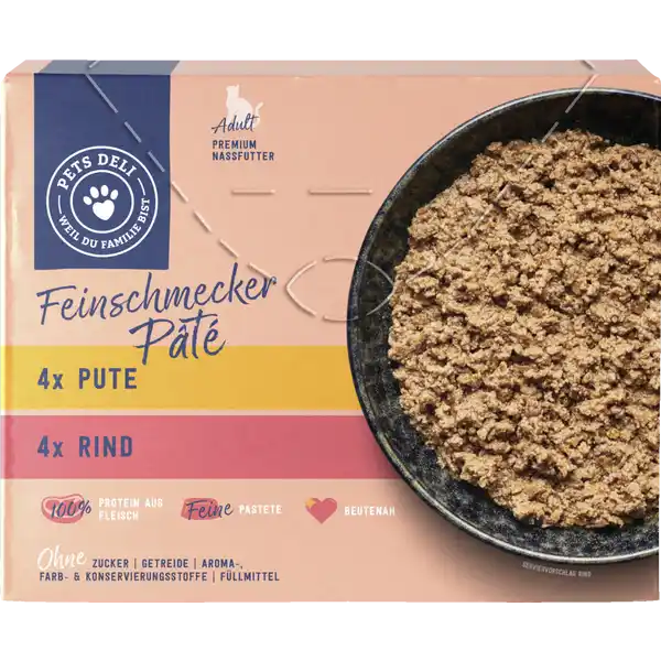Nassfutter Feinschmecker Pâté Multipack Pute & Rind