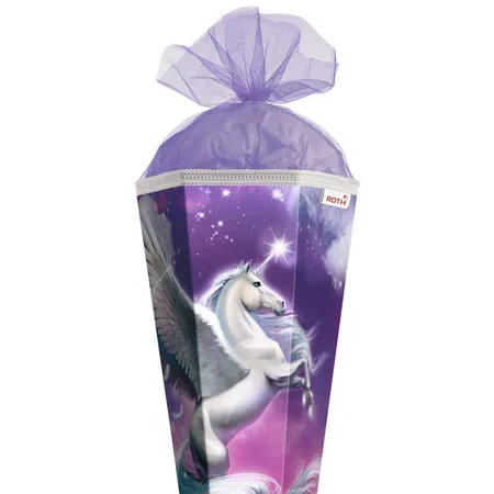 Roth Motiv-Schultüte, Magic Pegasus, 85cm, eckig, Rot(h)-Spitze, Tüllverschluss