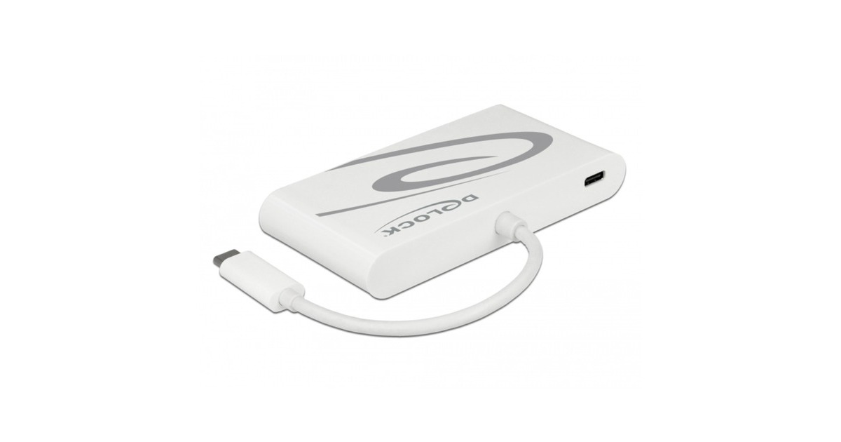 DeLOCKUSB-C 3.1 > HDMI + VGA + LAN + USB adapter  (Wit, 0,14 meter, 4K 30 Hz)