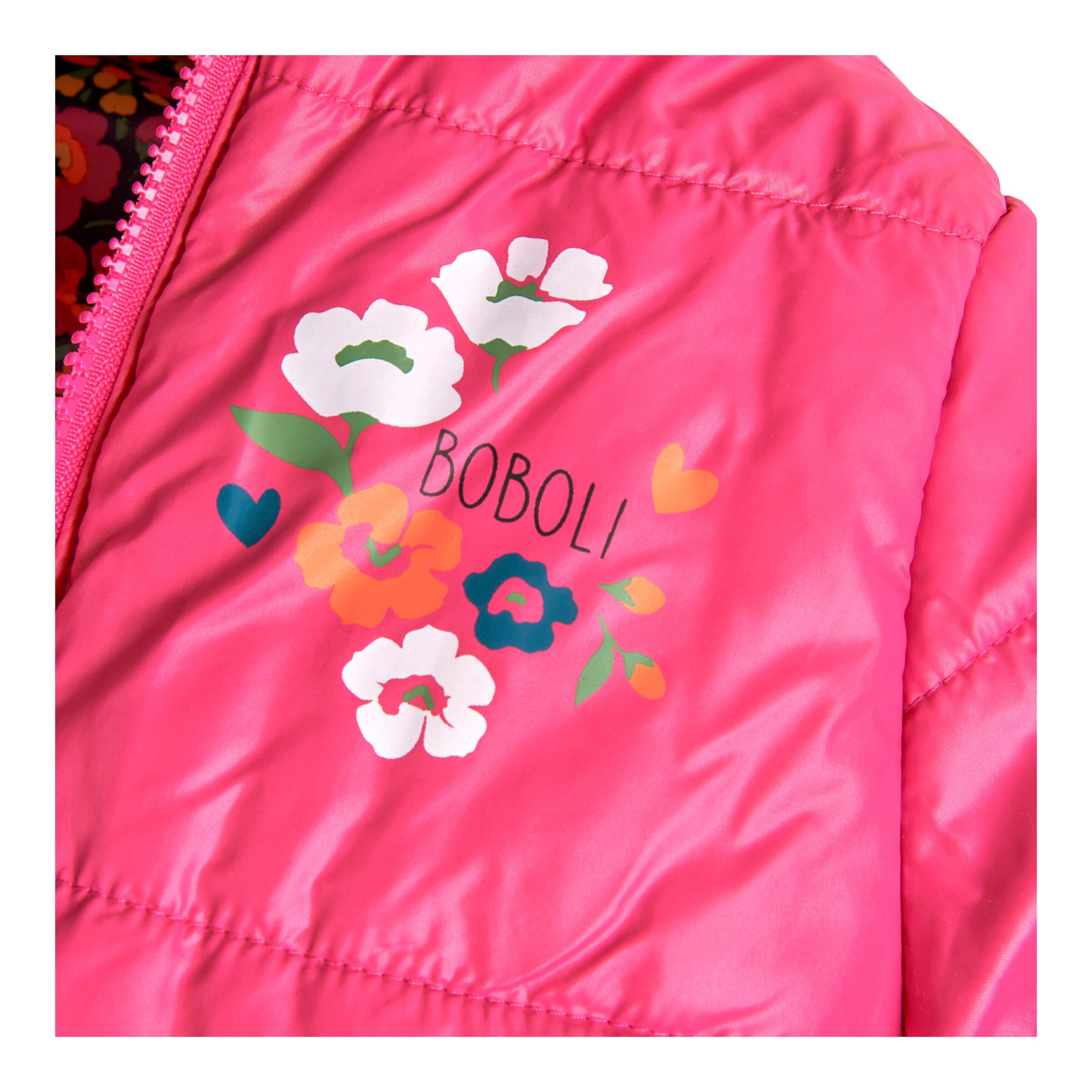 BOBOLI Wende-Winterjacke Blumen pink/bunt