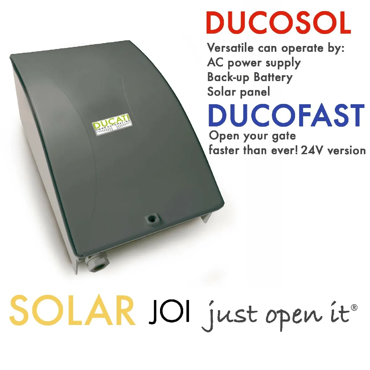 Ducati Home Automation EVO 748 T - Kit motorisation solaire portail battant