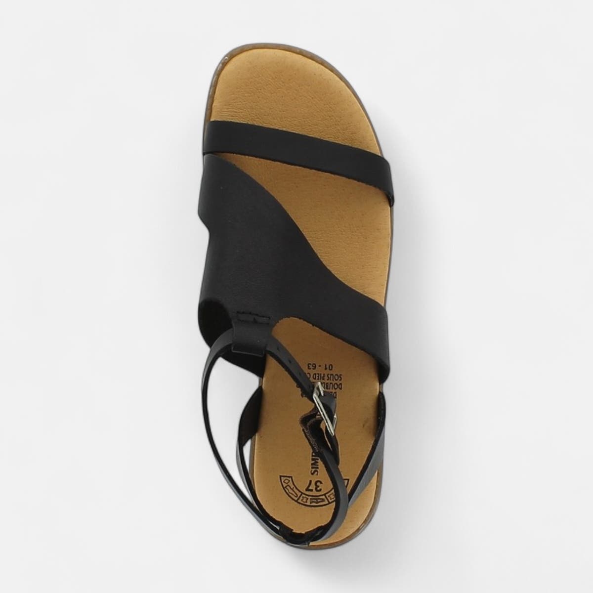 Sandales Femme en cuir noir