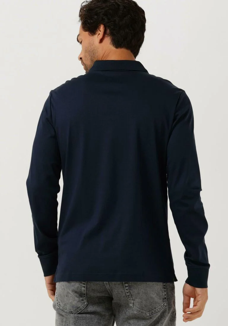 CALVIN KLEIN donkerblauwe calvin klein polo smooth cotton slim ls polo