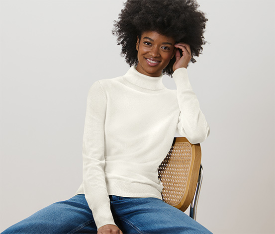 Feinstrick-Rollkragenpullover
