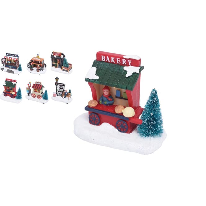 Weihnachtsszene mit LED - Verkaufsstand - 1 Stück