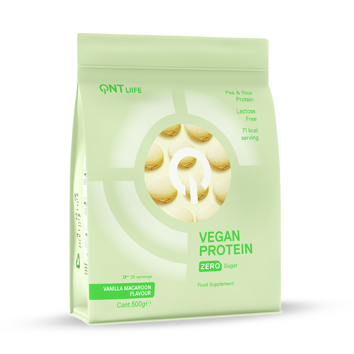 QNT Vegan Protein Zero Sugar-Lactose Free<br>500 g, Beutel, Vanilla Macaron