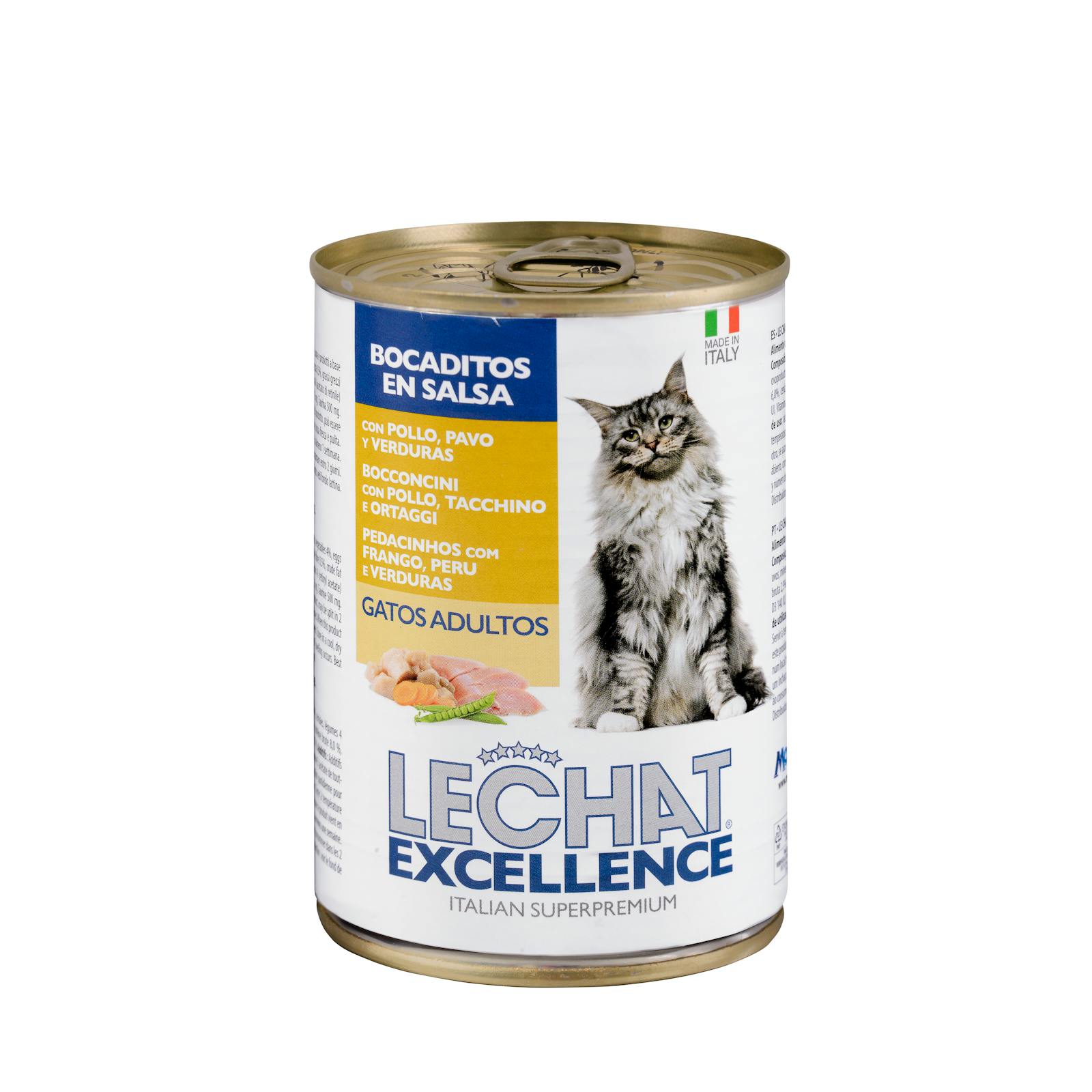Friandises pour chat adulte Lechat Excellence en sauce au poulet, à la dinde et aux légumes