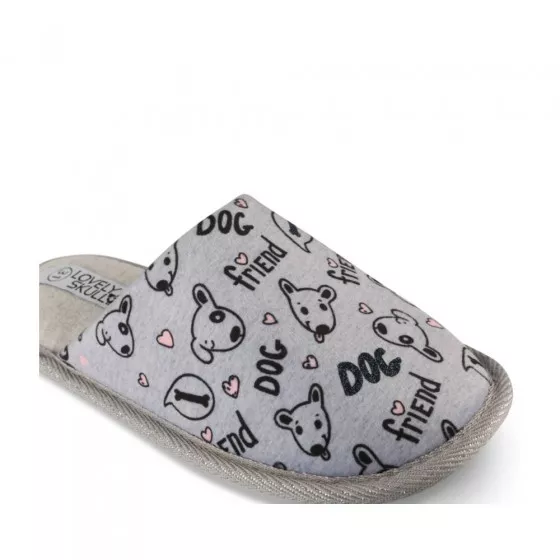 Chaussons GRIS LOVELY SKULL
