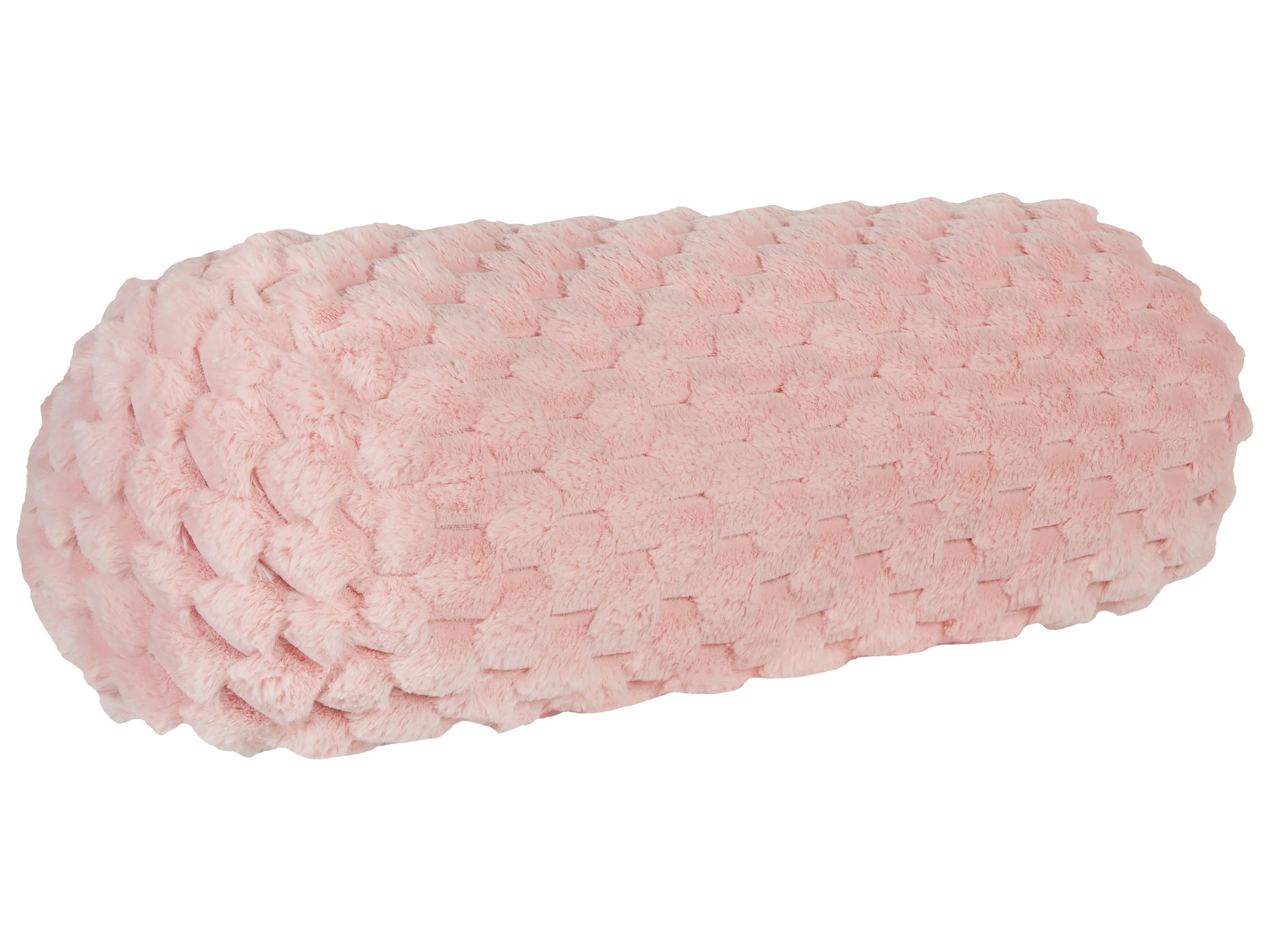 Sierkussen LINDEN Nepbont 22 x 60 cm Roze effen