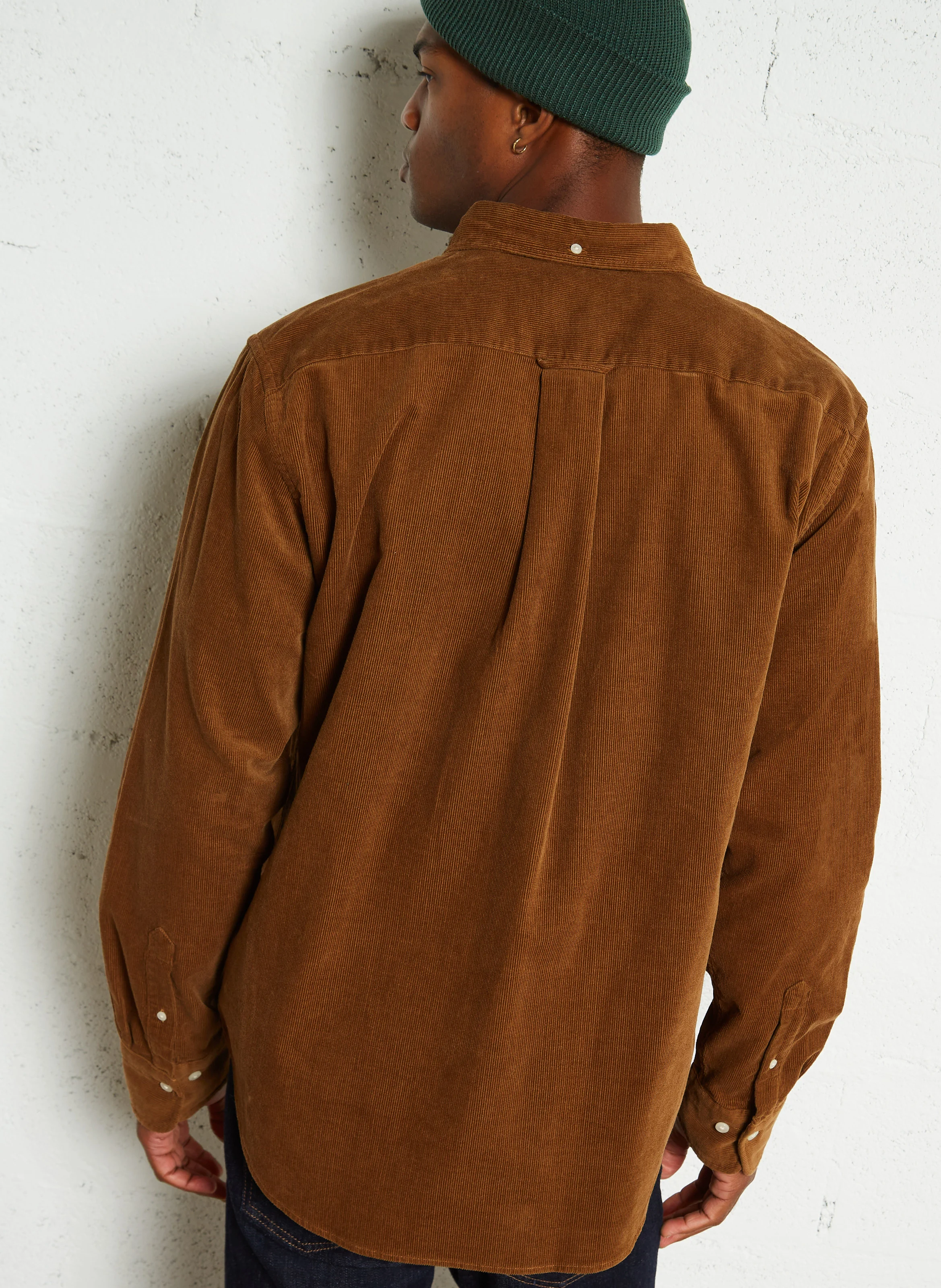 Chemise col classique en coton| Orange