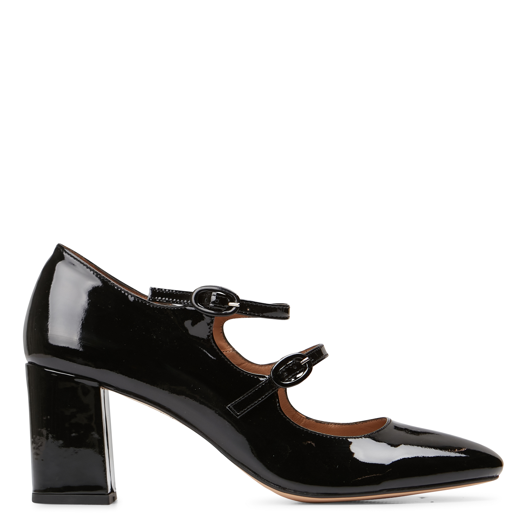 APPOLONIE - Sandales hautes en cuir vernis| Noir
