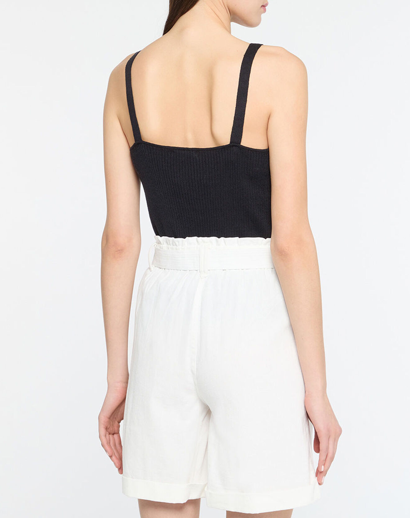 Yerse Top en Lin & Coton Twin noir