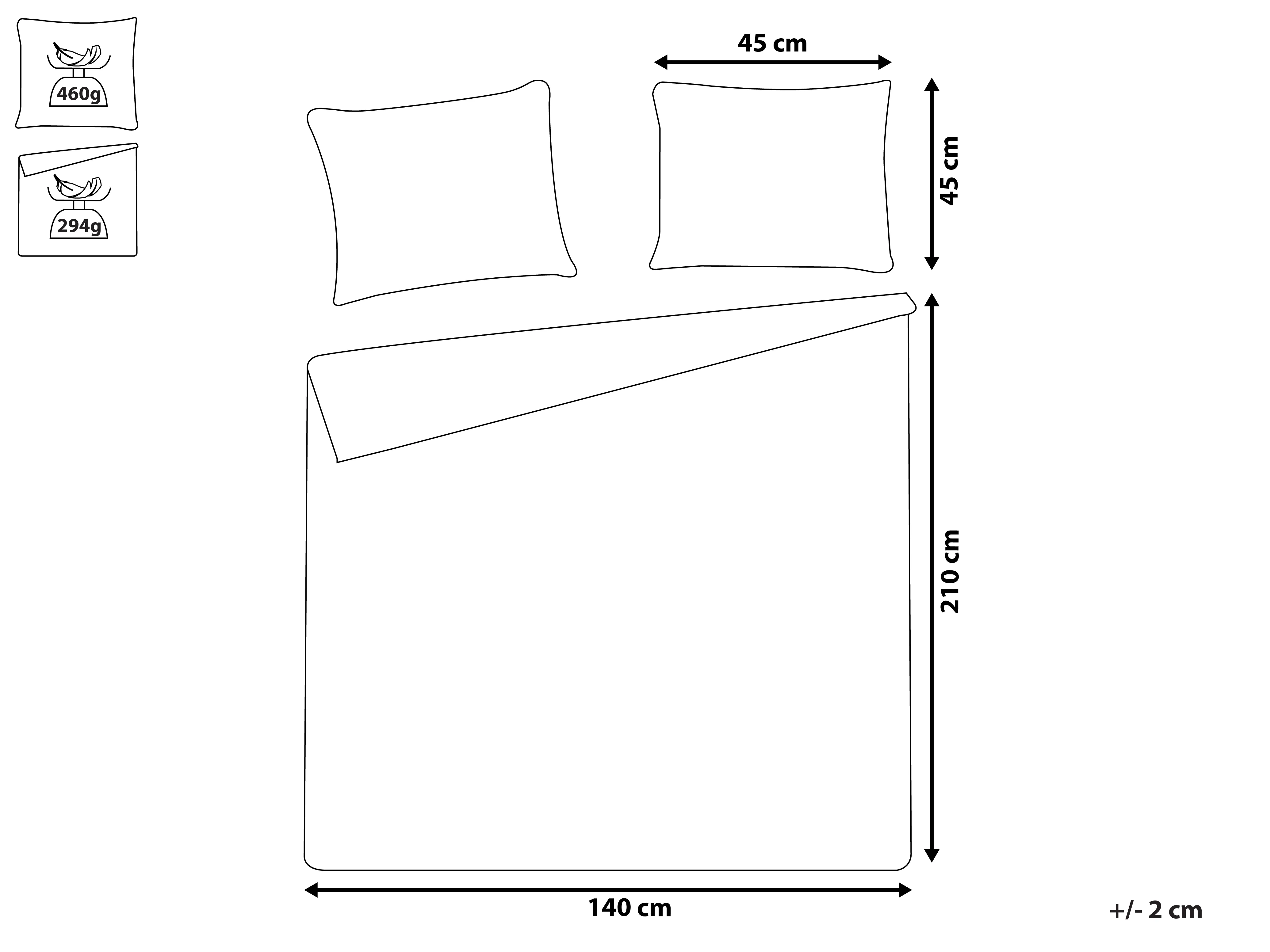 Sprei met kussens RAYEN 140 x 210 cm Bruin