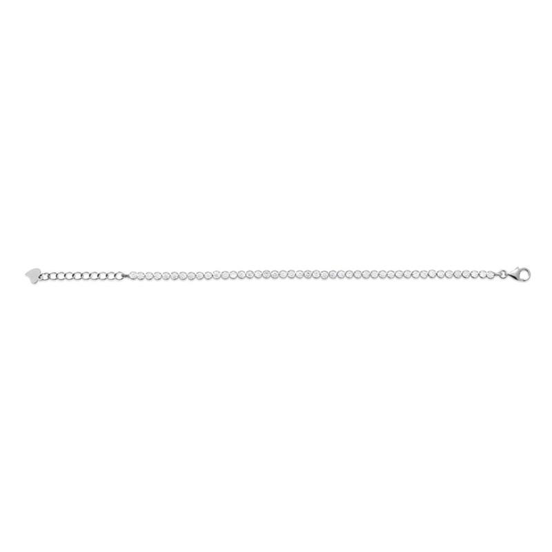 Bracelet Femme - Argent 925 - Oxyde de zirconium - Longueur : 18 cm