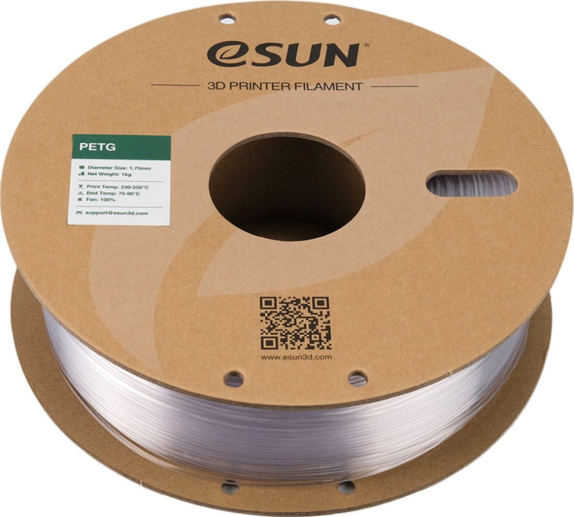 eSUN  PETG Clear, 1,75 mm / 1000 g    Lichtdurchlässiges Filament mit ausgezeichneter Schlagfestigkeit