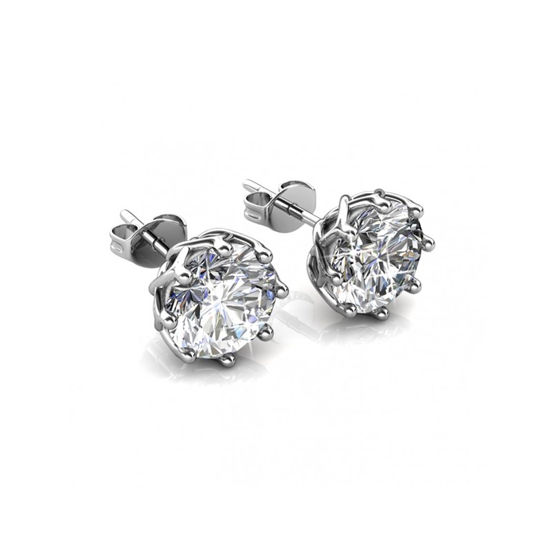 Boucles d'oreilles Lily - Argenté et Cristal