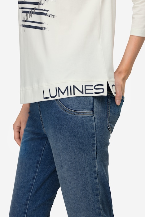 T-Shirt, Statement Print, Rundhals, 3/4-Ärmel