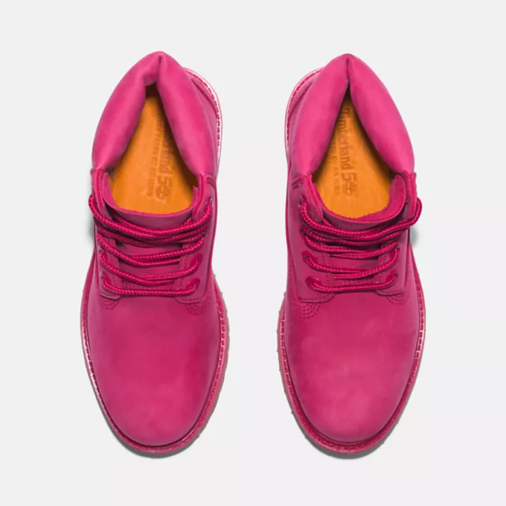 Timberland 50th Edition Premium 6-Inch Boot imperméables pour femme en rose foncé