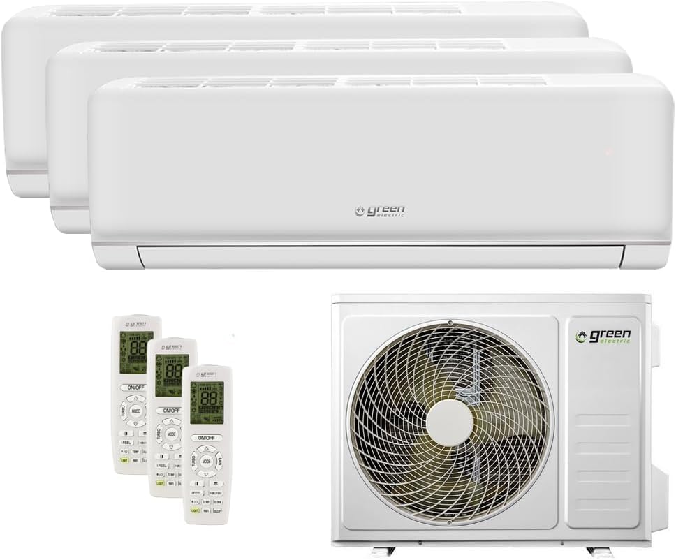 Plus Klimaanlage Trial Split 9000 + 9000 + 12000 BTU, Wi-Fi R32, Energieeffizienz A++/A+, 3 Inneneinheiten + 1 Außeneinheit, mit Fernbedienung, Niedriger Energieverbrauch