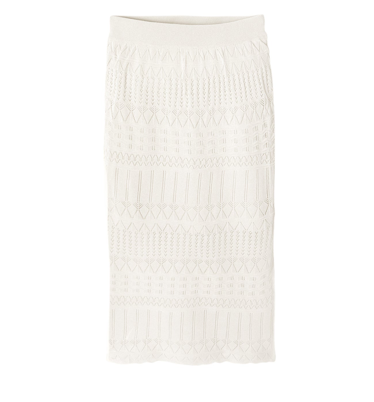 Jupe en maille dentelle Femme - Ecru