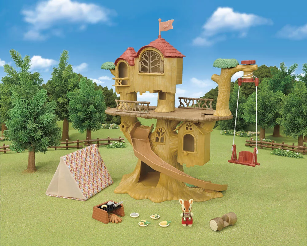 LA CABANE DANS LES ARBRES ET LE SET DE CAMPING -SYLVANIAN VACANCES
