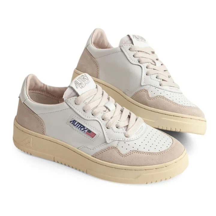 Autry Baskets Medalist Low Cuir/Suède | Blanc