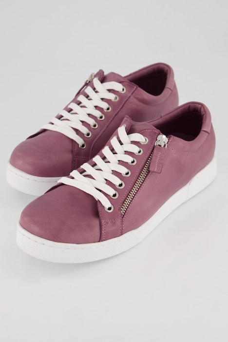 Leder-Sneaker, Reißverschluss, Wechselfußbett, Weite H