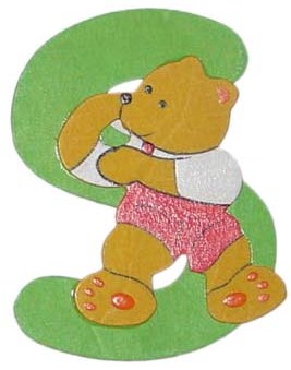 Holzbuchstabe S Bär-Design