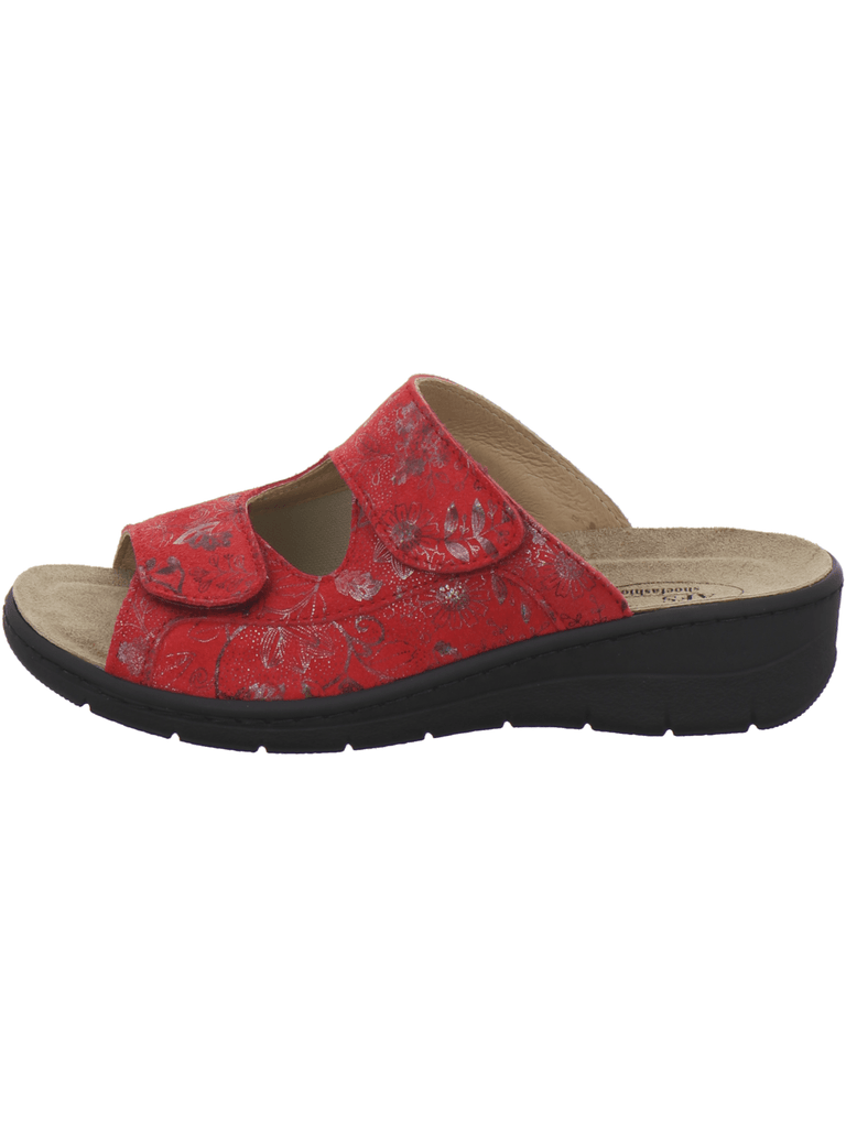 Hallux Pantoletten Damen Wechselfußbett rot
