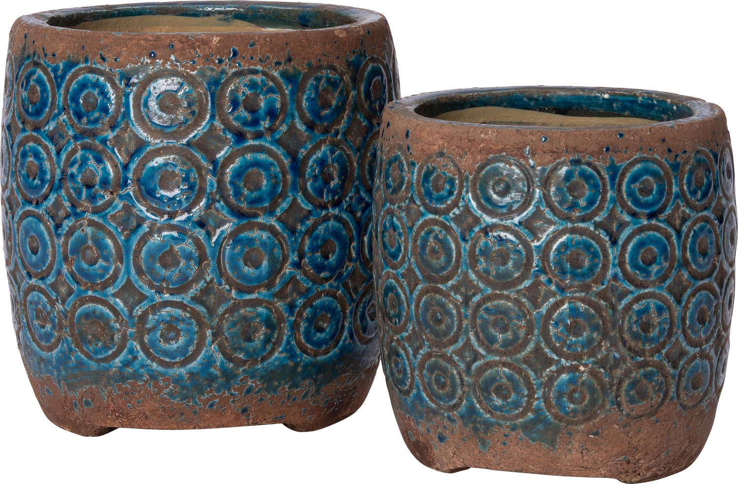 Intratuin bloempot Lizzy blauw D 16 H 15 cm