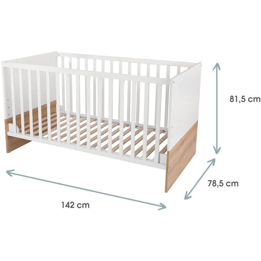kindsgard Kinderbett hemme weißEiche 70 x 140 cm