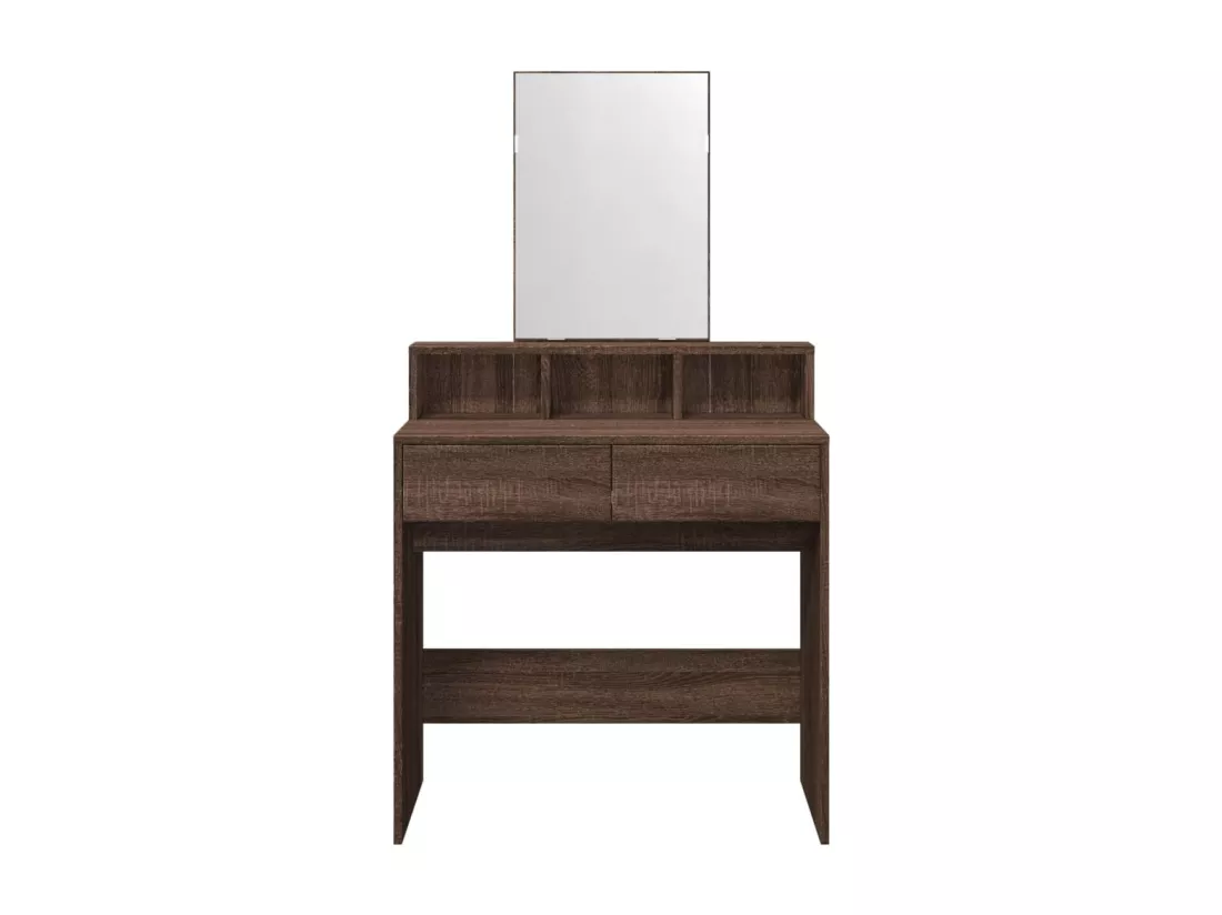 Coiffeuse avec miroir chêne marron 80x41x144,5 cm