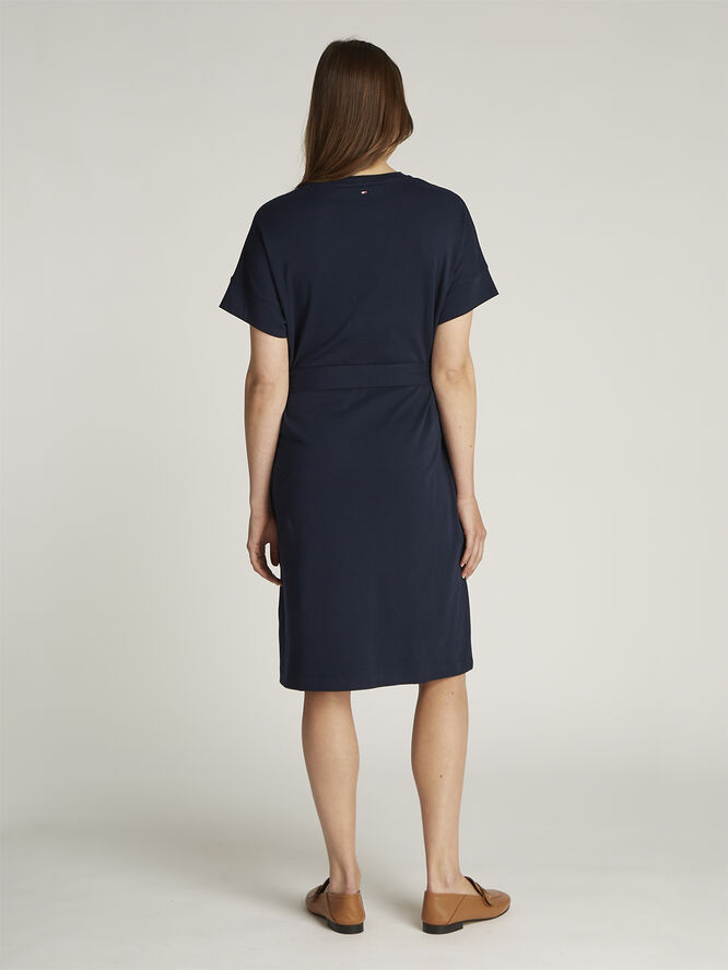 Tommy Hilfiger COTTON INTERLOCK SHORT DRESS Dark night navy