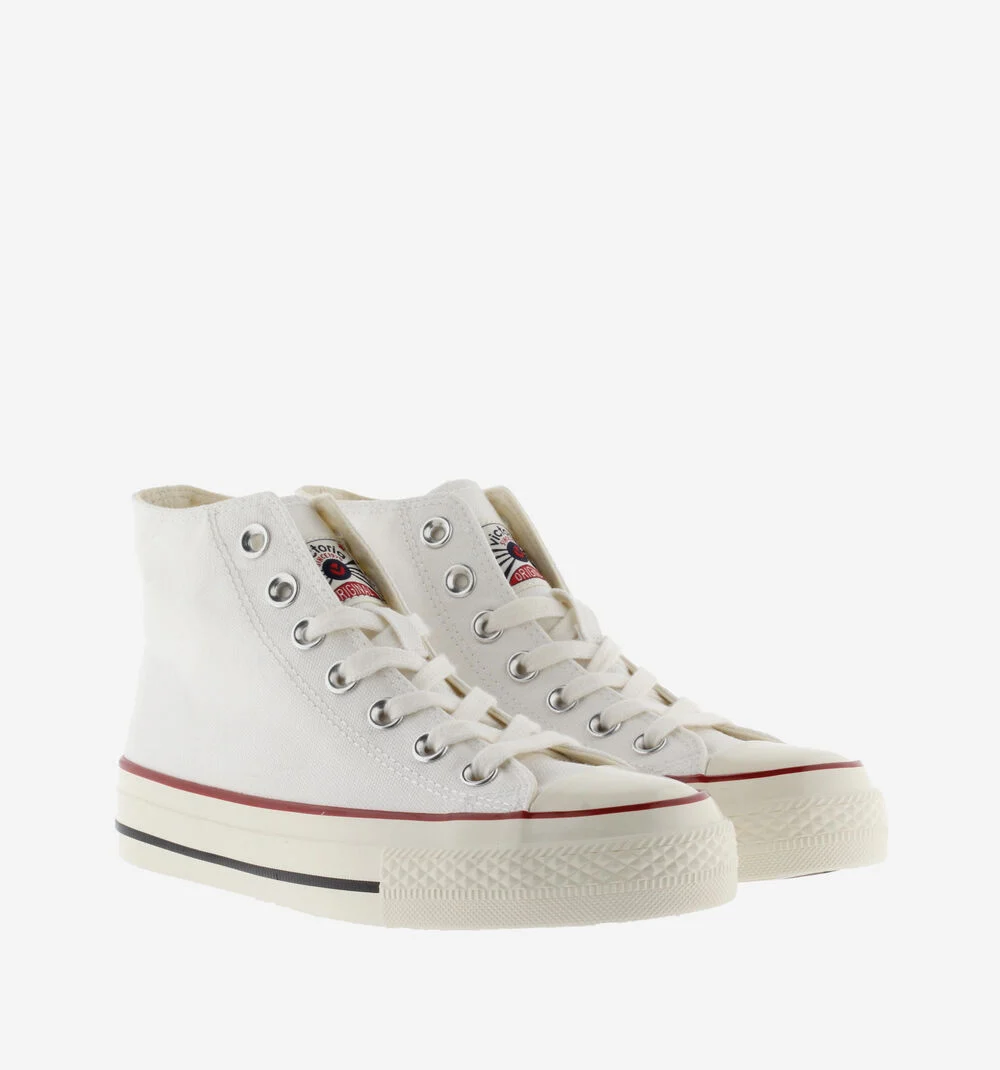 TRIBU BRILLO BOTTINE TOILE BRILLANTE Baskets montantes en toile pour femme BLANCO