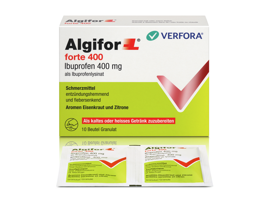 ALGIFOR forte 400 mg<br>10 Stück, Beutel, Granulat zur Herstellung einer Lösung zum Einnehmen