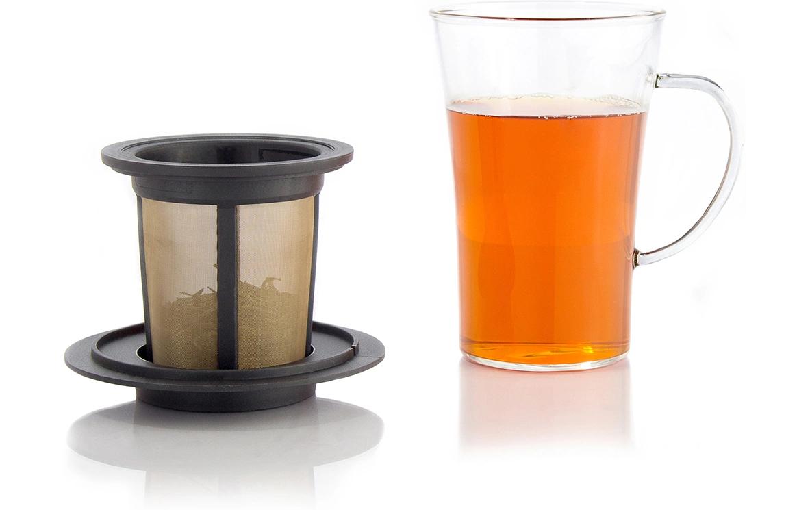 Tee-Set Bistro System 280 ml, Transparent / SchwarzTeetasse aus Borosilikatglas mit Permanentfilter