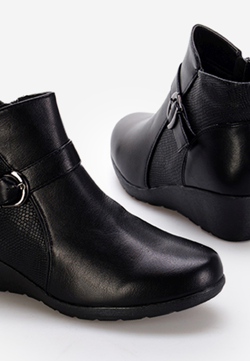Bottines compensées noires Aurora