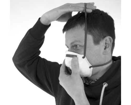 Stofmasker, fijnstofmasker, 3-delig, beschermingsklasse FFP2