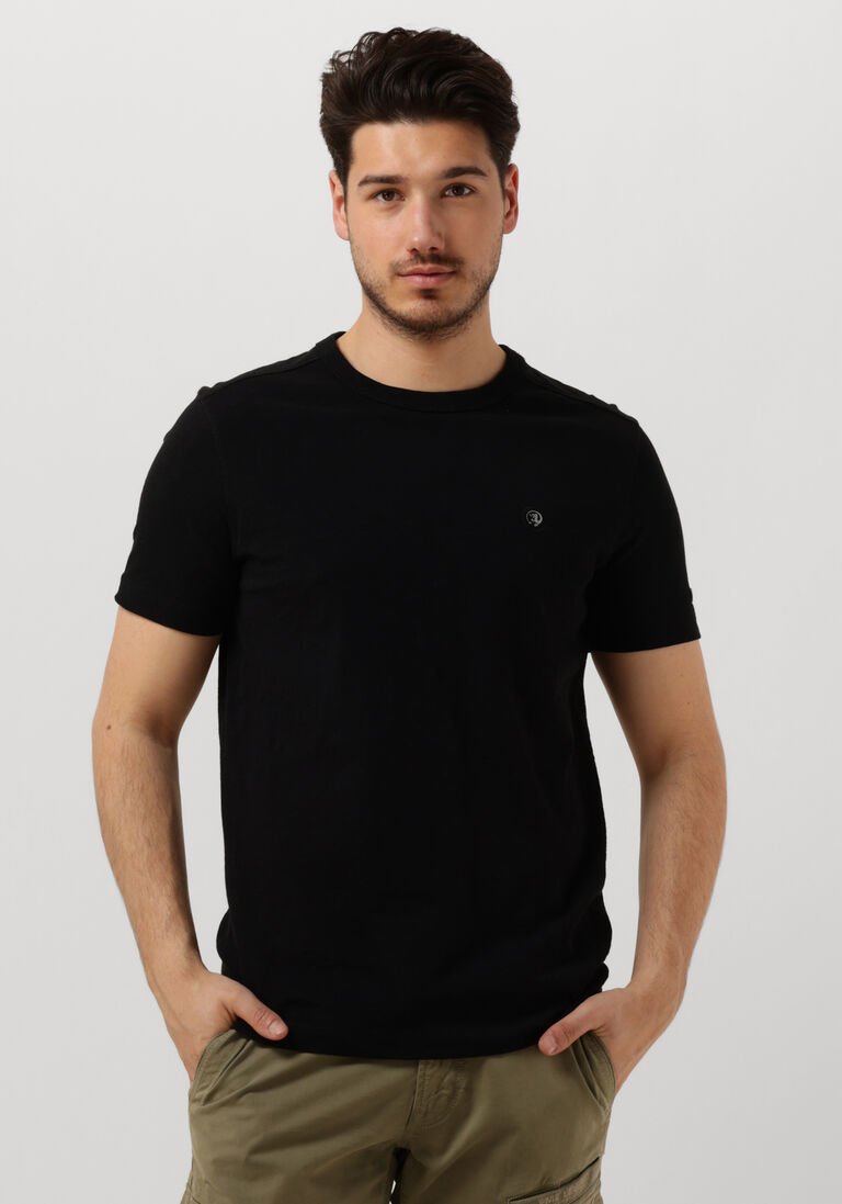 CAST IRON zwarte cast iron t-shirt short sleeve r-neck organic cotton slub essential