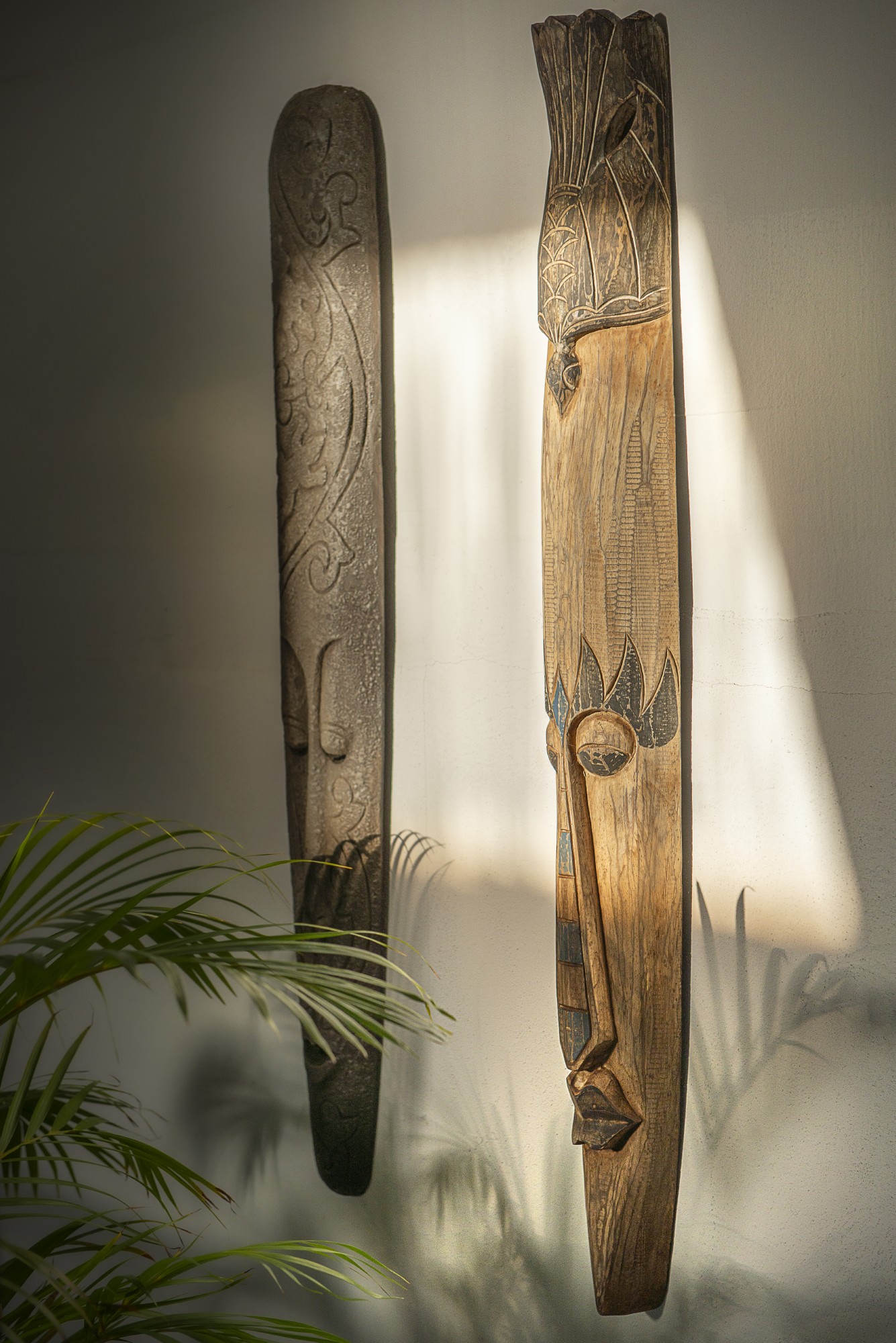 Maske 'Africa' Vogelkopf, natur, H 102 cm, B 13 cm, T 7 cm von fischer's lagerhaus