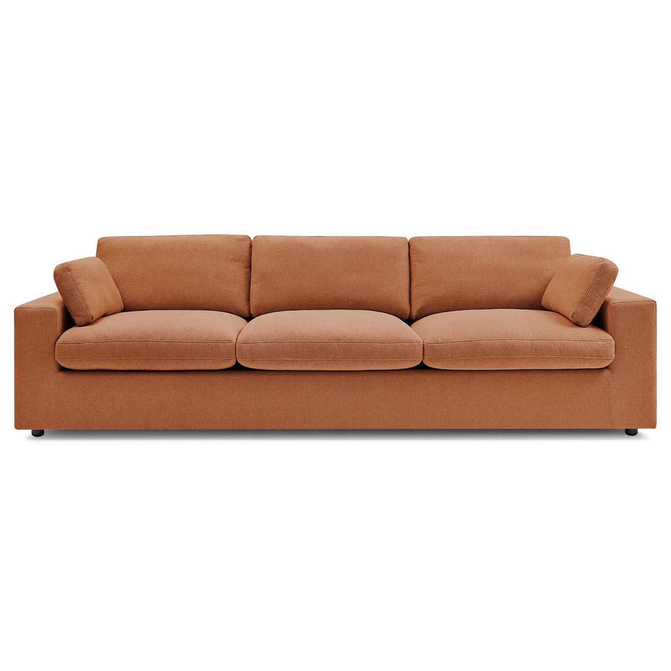 Bobochic Canapé droit fixe 4 places Belair orange - 280x93x80 cm