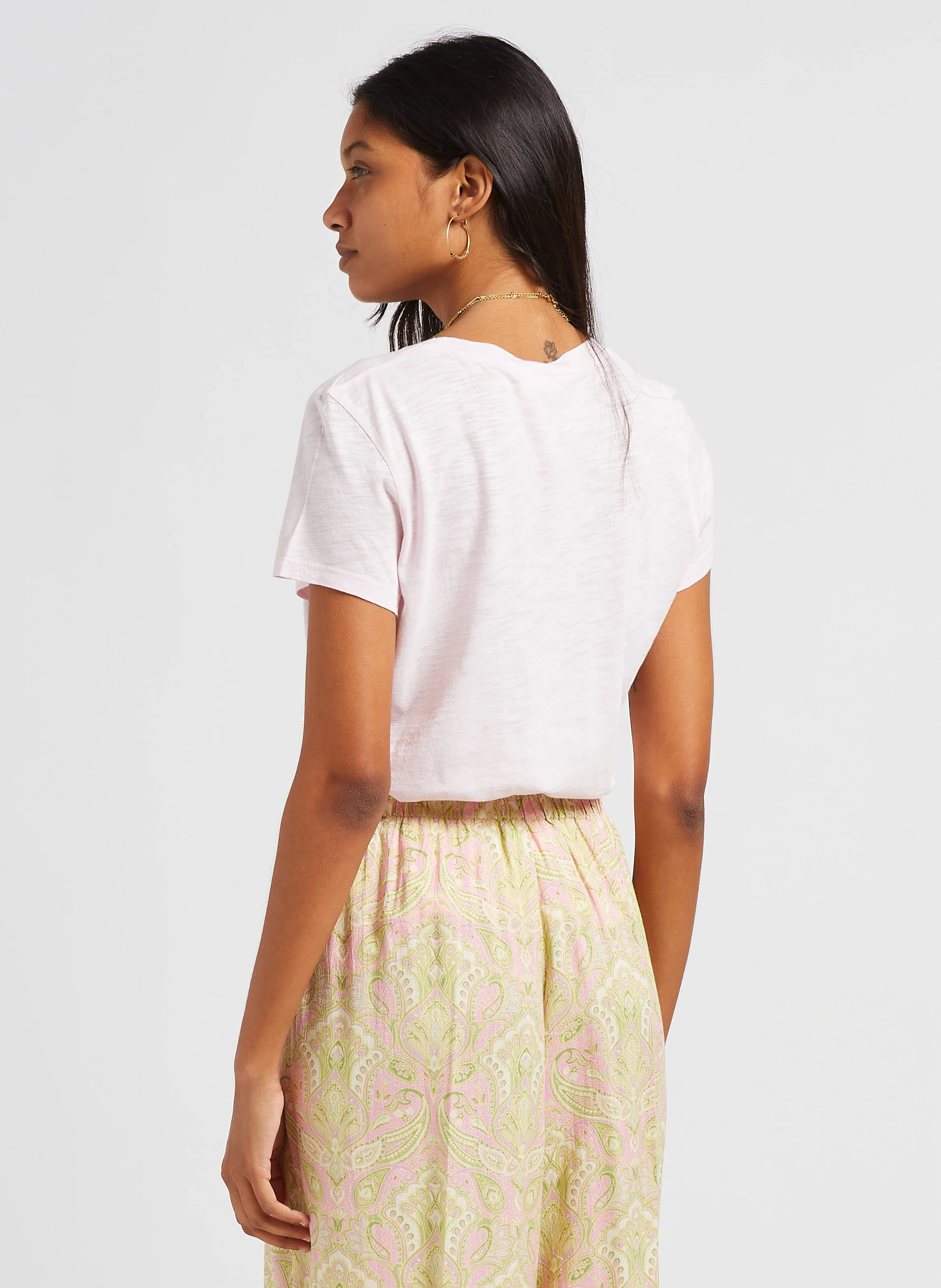 JACKSONVILLE - Tee-shirt col rond en coton mélangé | Rose