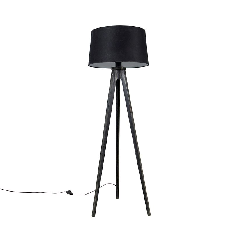 Tripod zwart met linnen kap zwart 45 cm - Tripod Classic