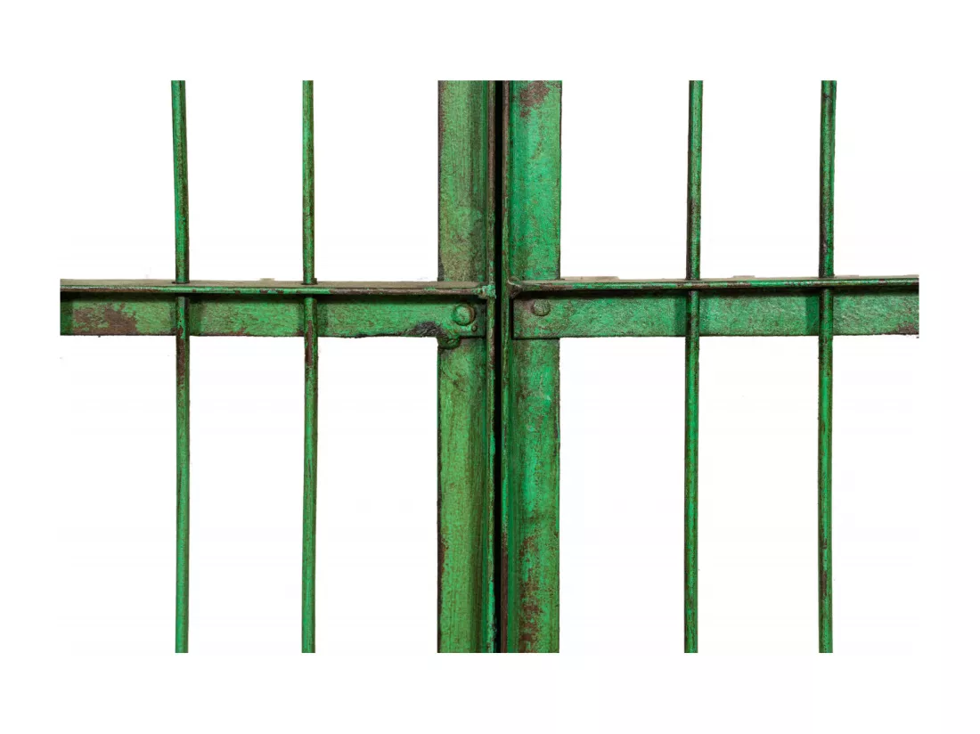 BISCOTTINI Portail - Fer Forgé Finition Antique - Clôture en Fer - Portail en Métal - Porte Décorative - Portail d'Entrée - 118x6x200cm - Une Pièce