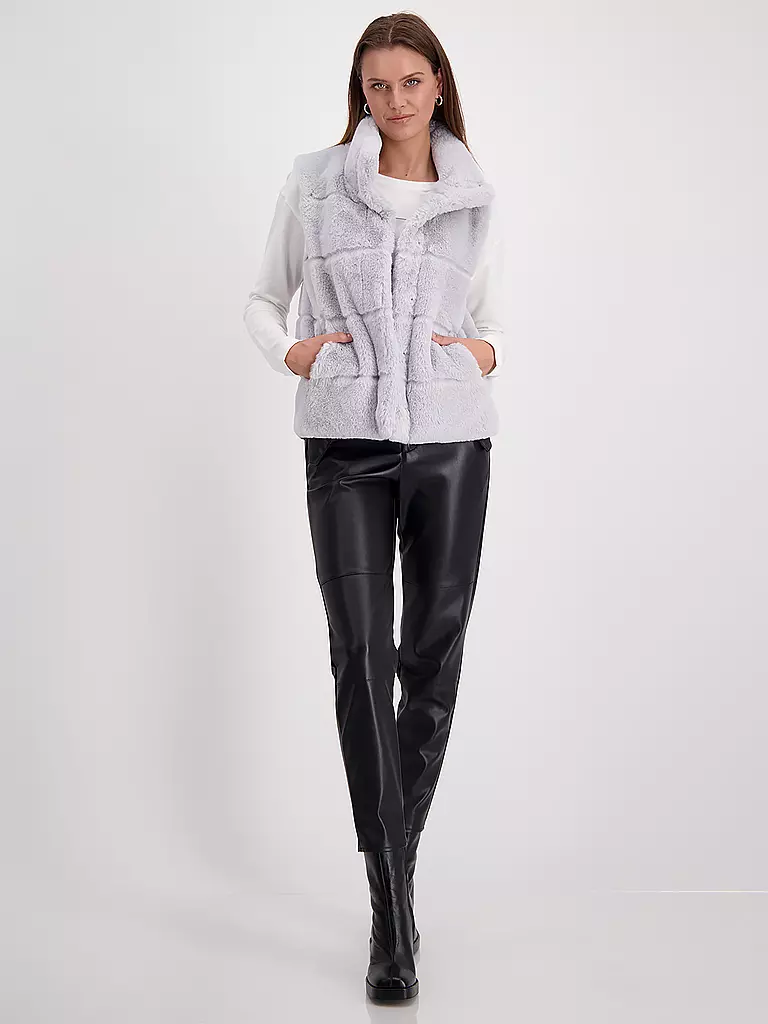 MONARI Gilet in Felloptik grau