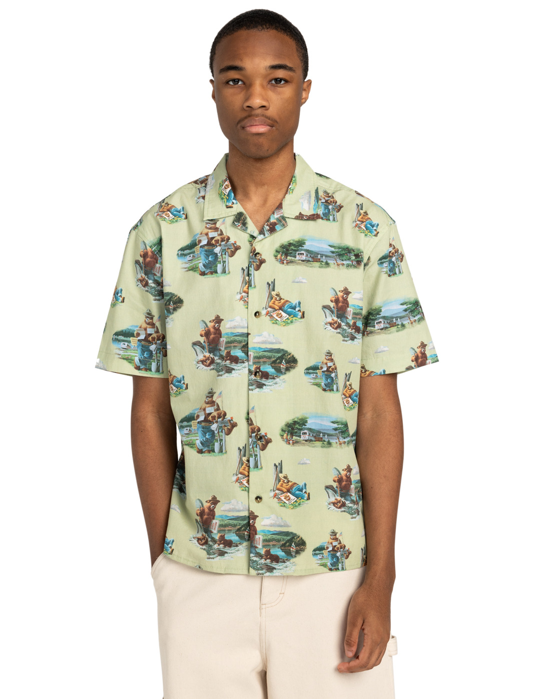 Element Smokey Bear Camp Woven SS Oyster Gray