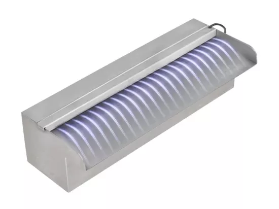 Fontaine rectangulaire de piscine avec LED Inox 30cm