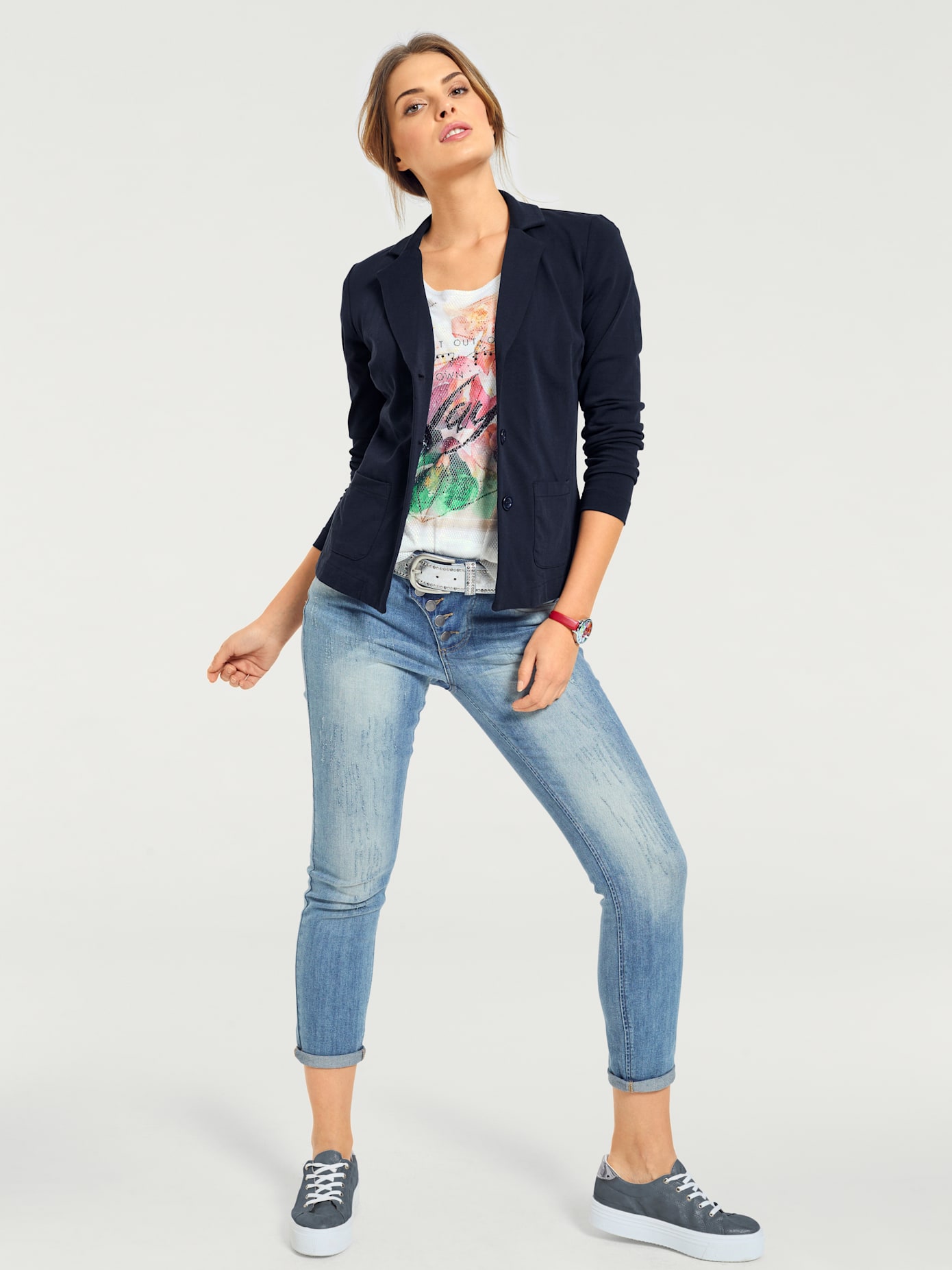 Blazer en jersey coupe sobre pour un look décontracté tendance