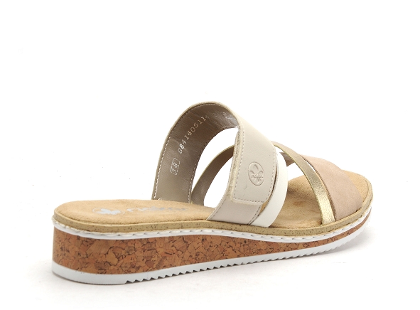 Rieker mules et sabots plats femme v3652 beige