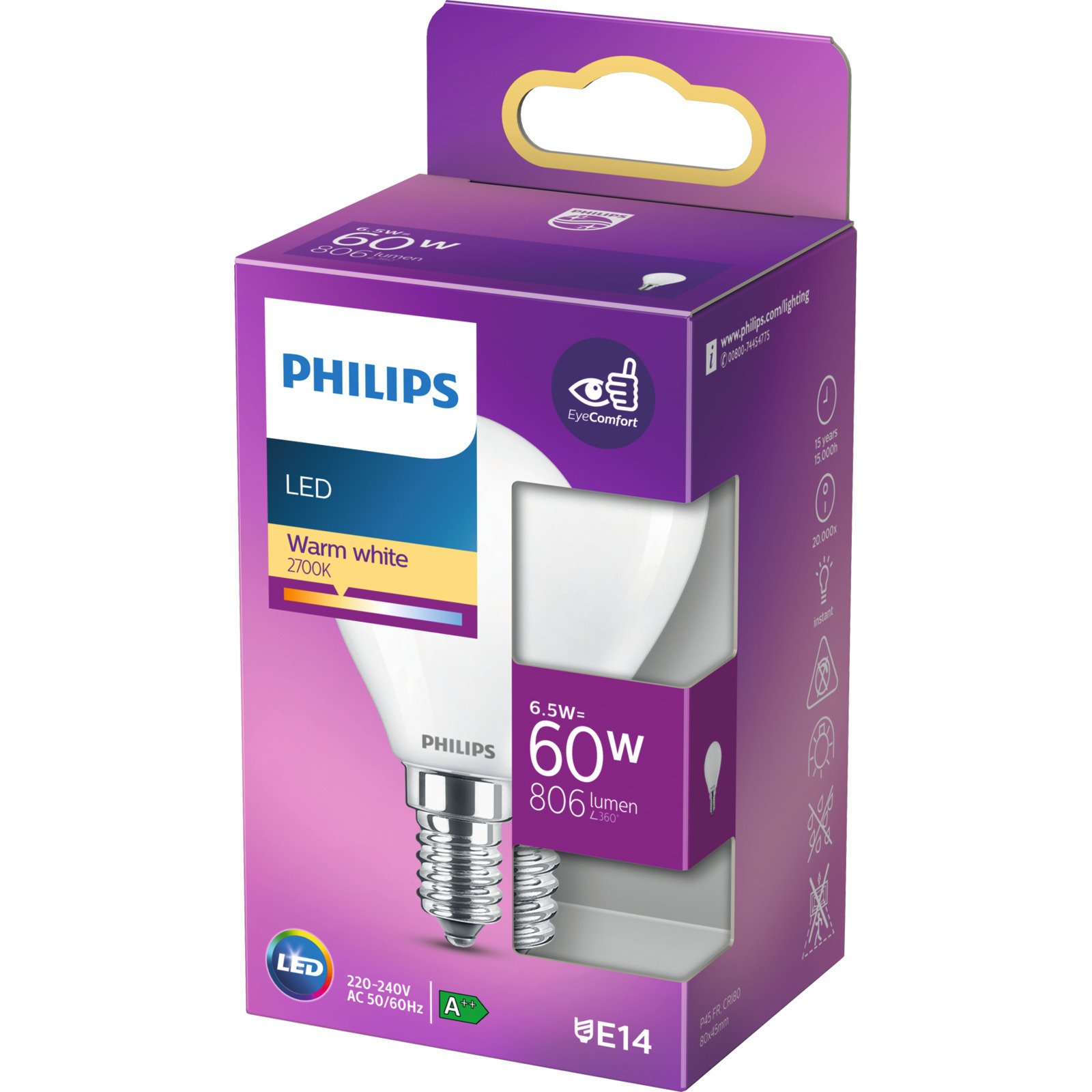 LED-LM Fila 1xE14 M P45 60W 806Lm 2700K